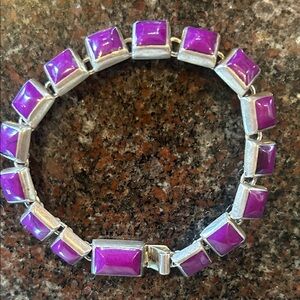 Elegant Purple and Sterling Silver artesian Bracelet